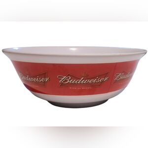 Budweiser Beer Large Plastic Serving Bowl GUC